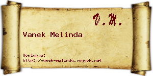 Vanek Melinda névjegykártya