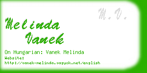 melinda vanek business card